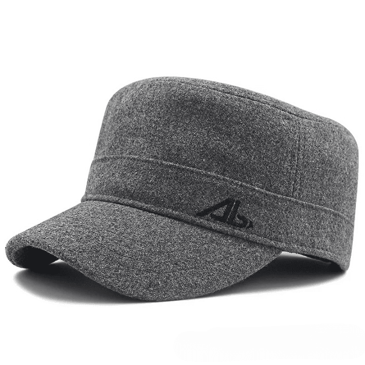 Casquette Militaire en Laine (Couleur: Gris, Taille: XL 61-65CM)