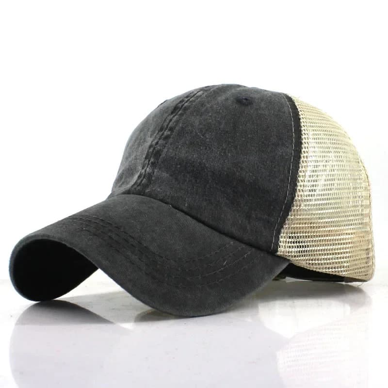 Casquette Noire Délavée Trucker