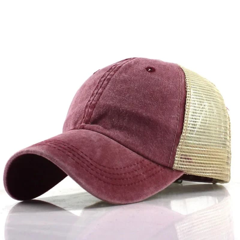 Casquette Rouge Délavée Trucker