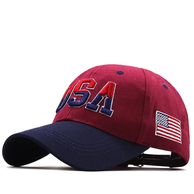 Casquette U.S.A (Couleur: Bordeaux)