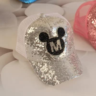 Casquette Disney à Paillettes (Modèle: Argent)