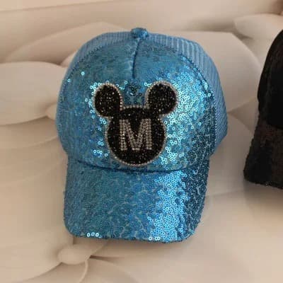 Casquette Disney à Paillettes (Modèle: Bleu)