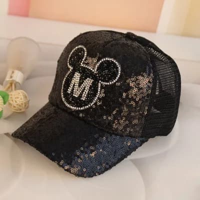 Casquette Disney à Paillettes (Modèle: Noir)