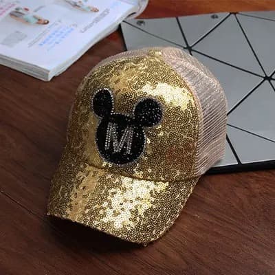 Casquette Disney à Paillettes (Modèle: Or)