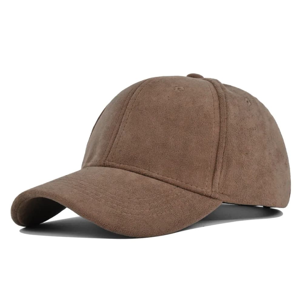 Casquette de Baseball en Daim Marron