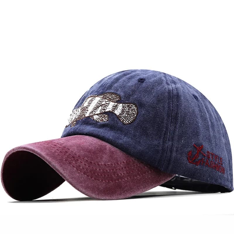 Casquette de Pêche Bleu Effet Délavé