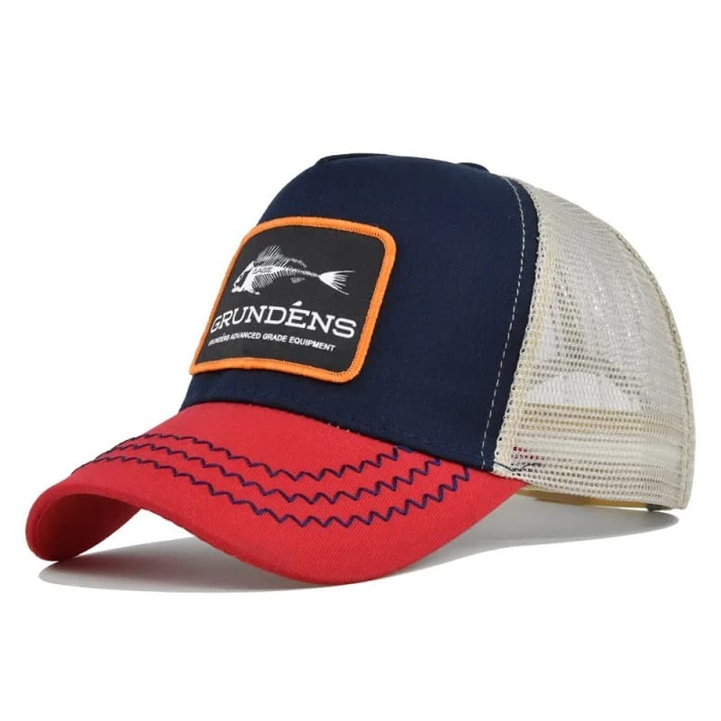 Casquette de Pêche Grundéns (Modèle: Rouge et Bleu)