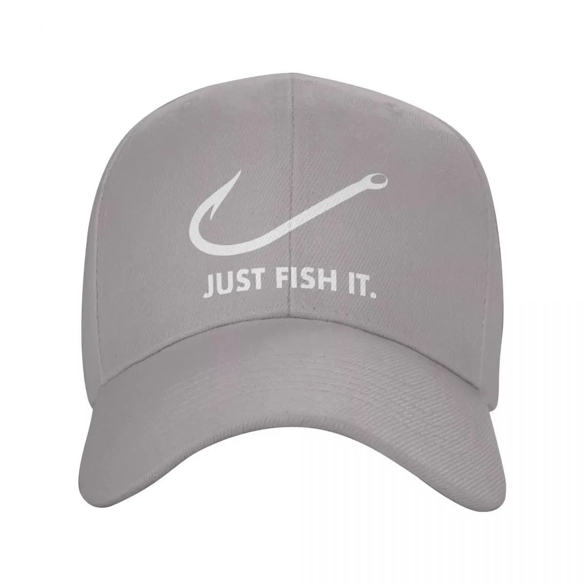 Casquette de Pêche Just Fish It (Couleur: Gris)