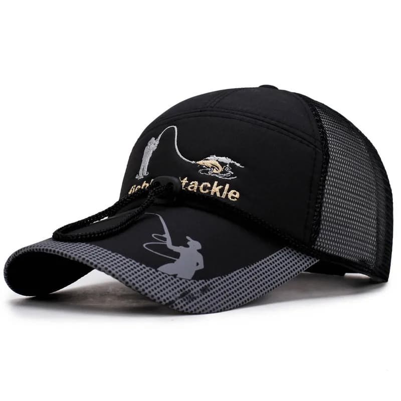 Casquette de Pêche à Maille (Couleur: Noir)