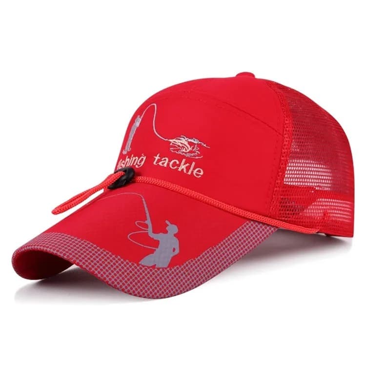 Casquette de Pêche à Maille (Couleur: Rouge)