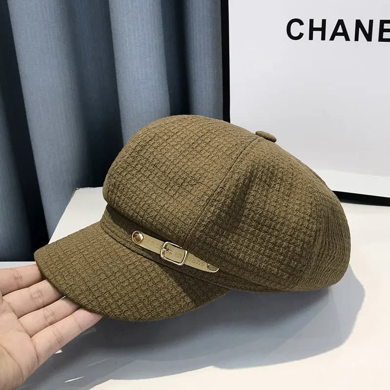 Beret Style Gavroche Pour Femme (Modèle: Kaki)