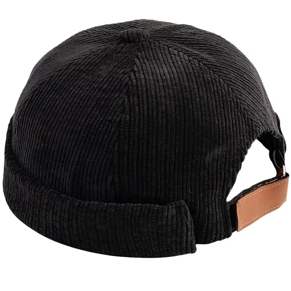 Casquette Docker Côtelé (Couleur: Noir)