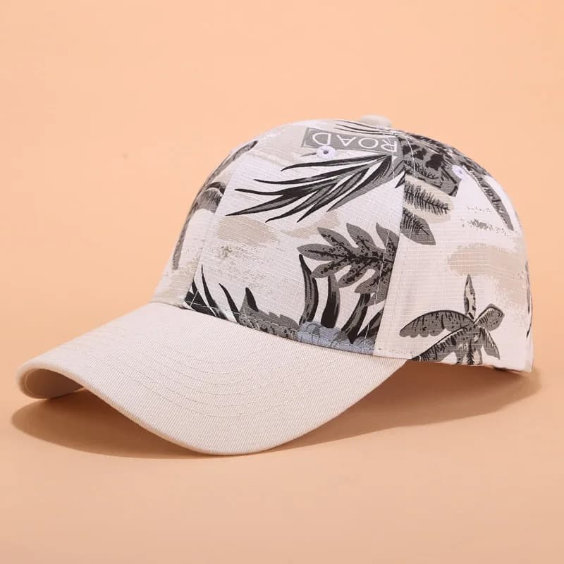 Casquette Baseball à Fleurs (Modèle: Blanc)