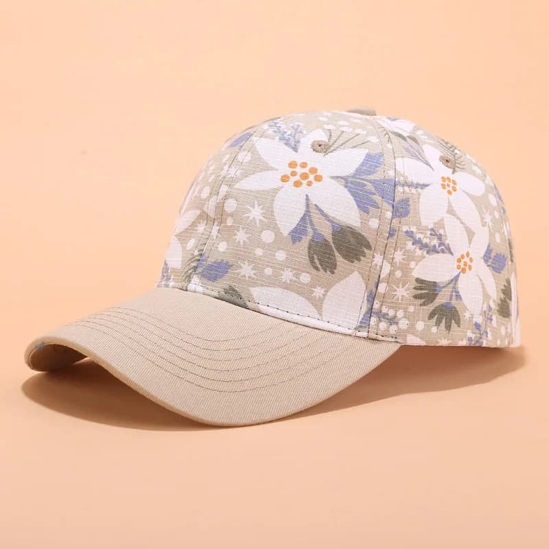 Casquette Baseball à Fleurs (Modèle: Bleu)