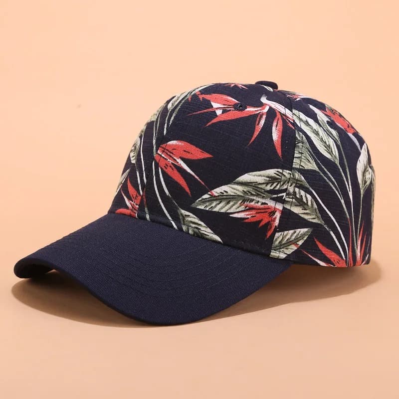 Casquette Baseball à Fleurs (Modèle: Noir)