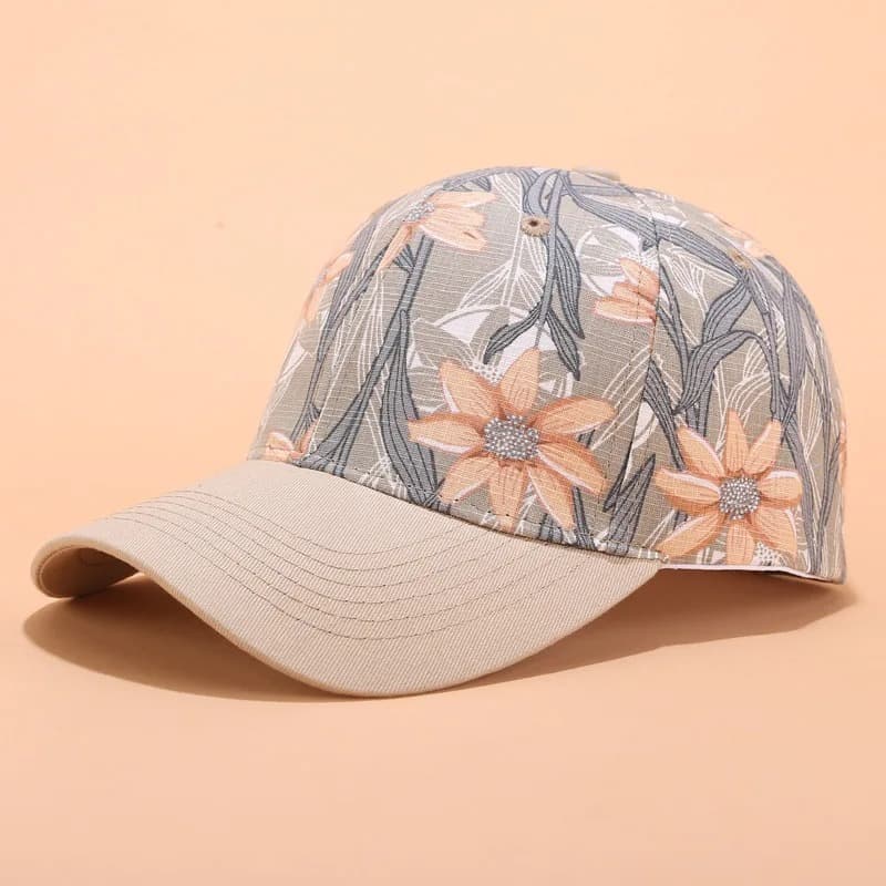 Casquette Baseball à Fleurs (Modèle: Orange)