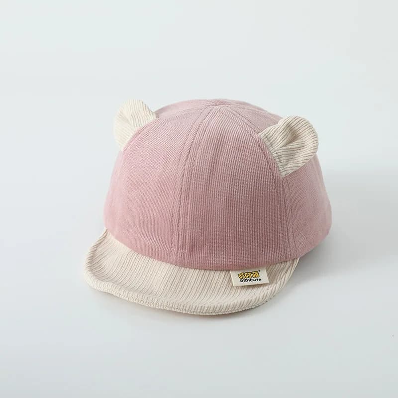 Casquette Bébé Ourson Rose 6-18M