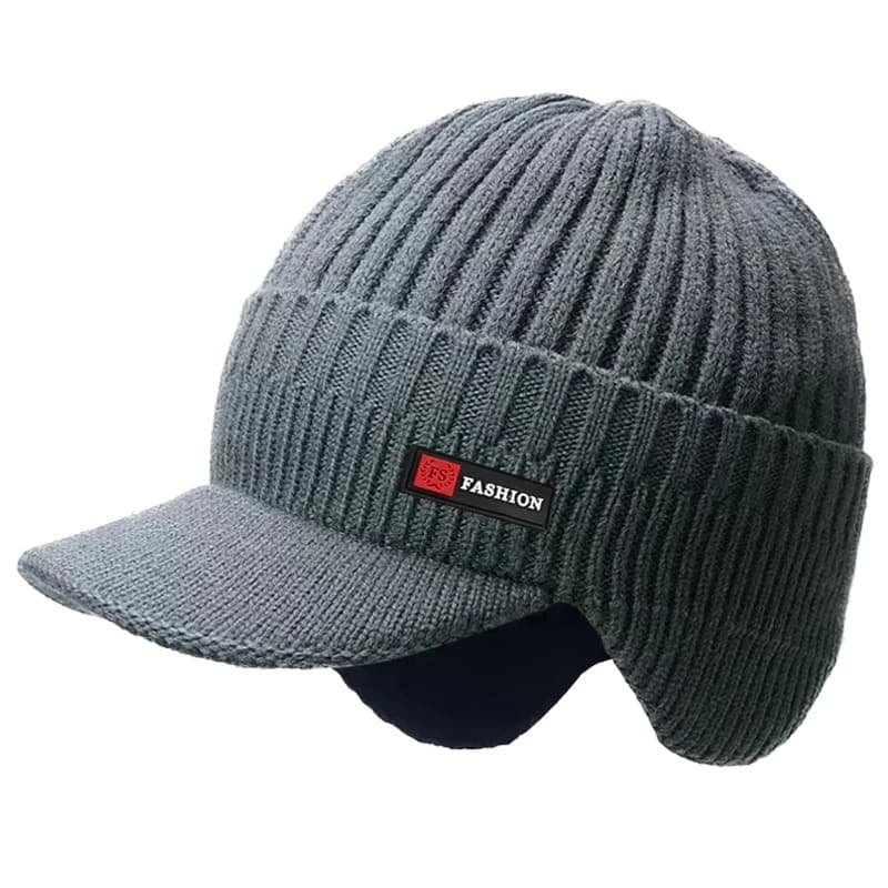Casquette Bonnet Cache Oreille (Couleur: Gris)