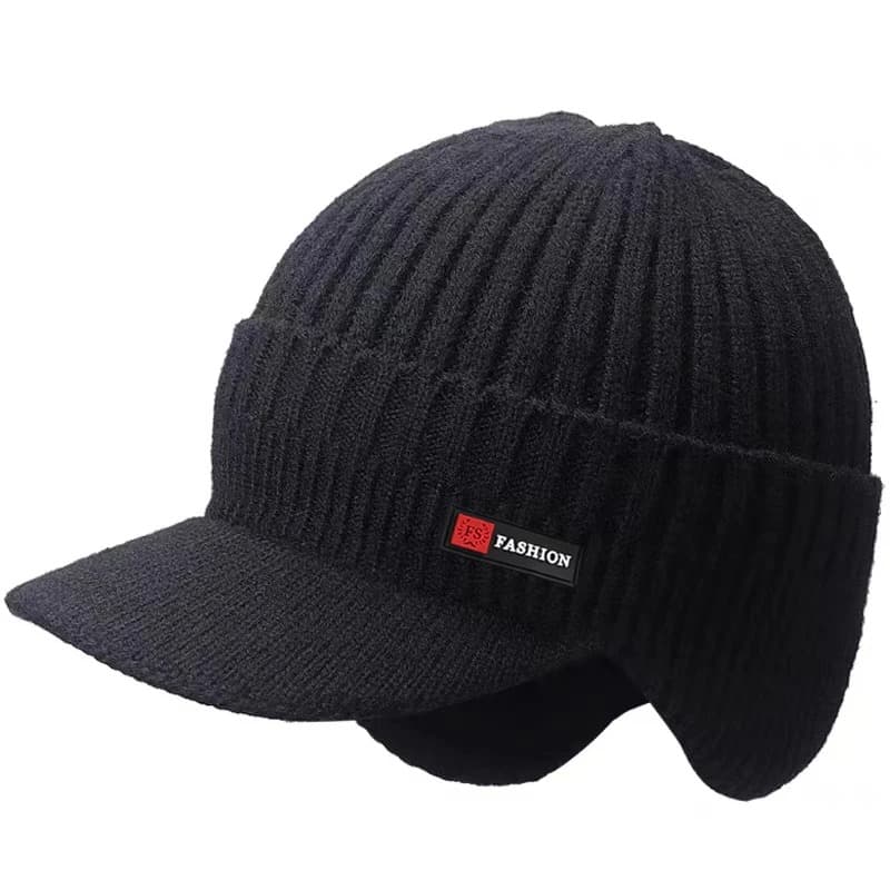 Casquette Bonnet Cache Oreille (Couleur: Noir)