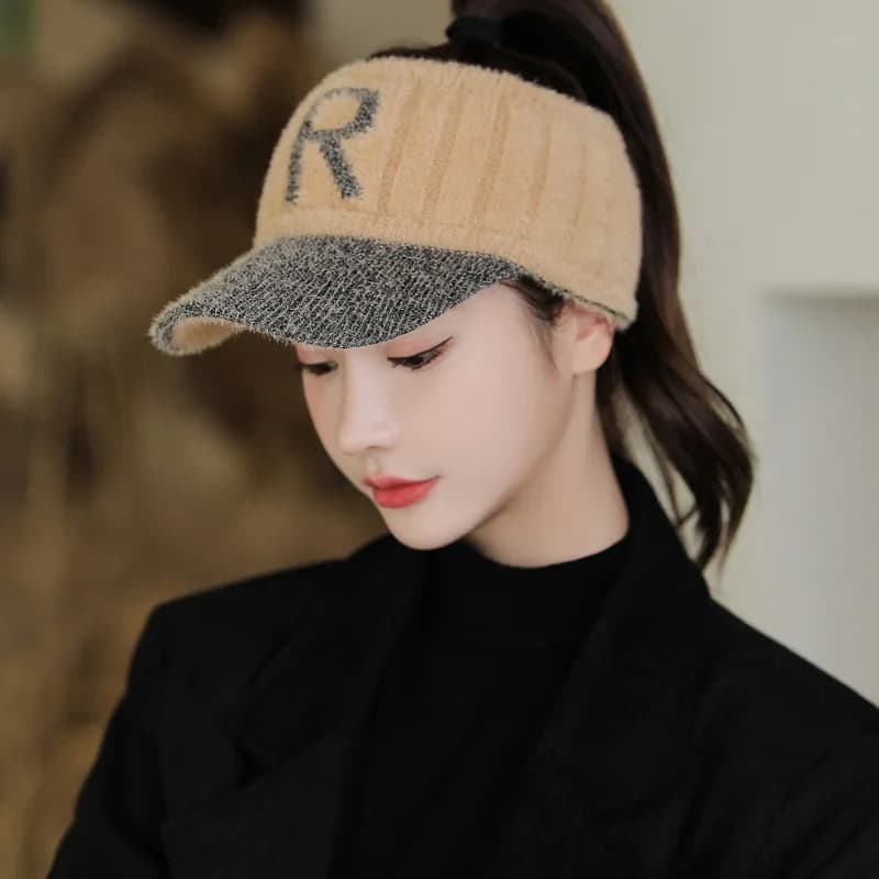 Casquette Bonnet Femme Lettre R (Modèle: Café)