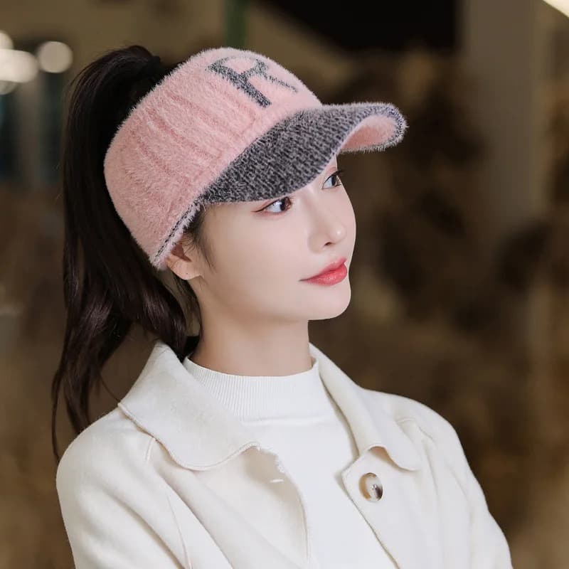 Casquette Bonnet Femme Lettre R (Modèle: Rose)