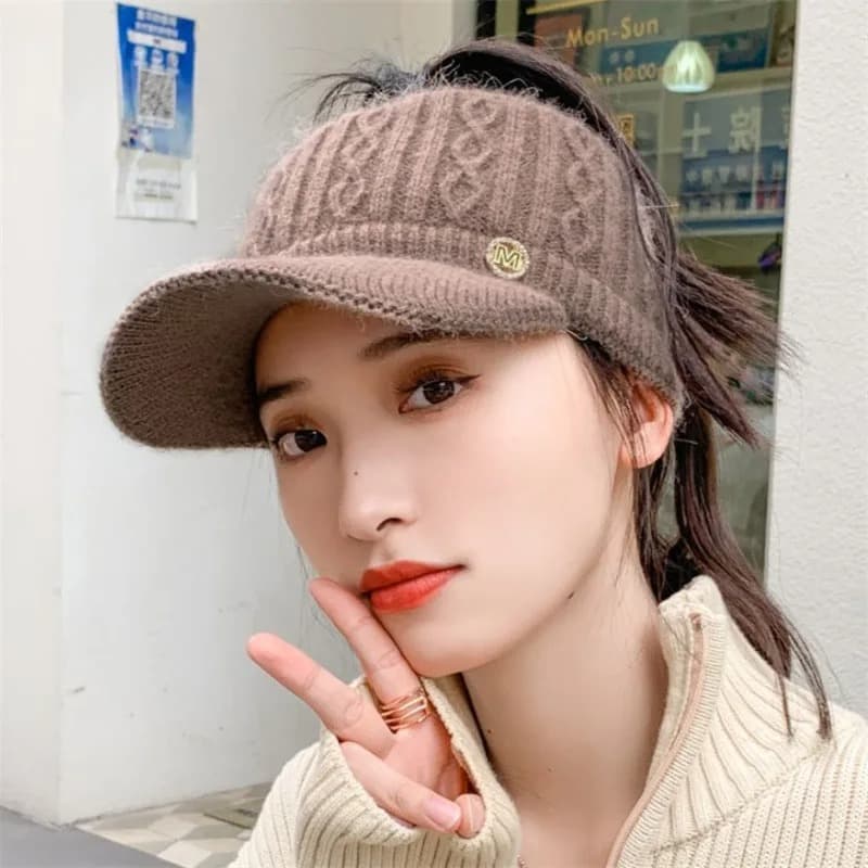 Casquette Bonnet Femme en Laine (Modèle: Café)