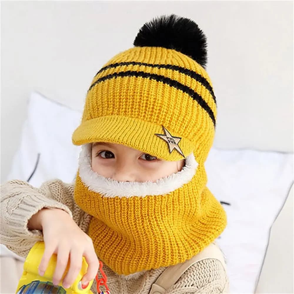 Casquette Bonnet Jaune Pour Enfant