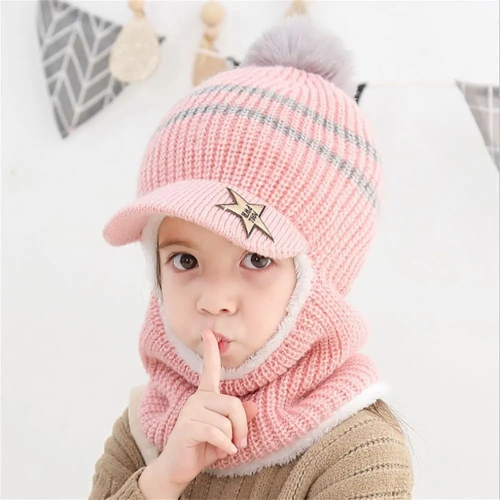Casquette Bonnet Rose Pour Enfant