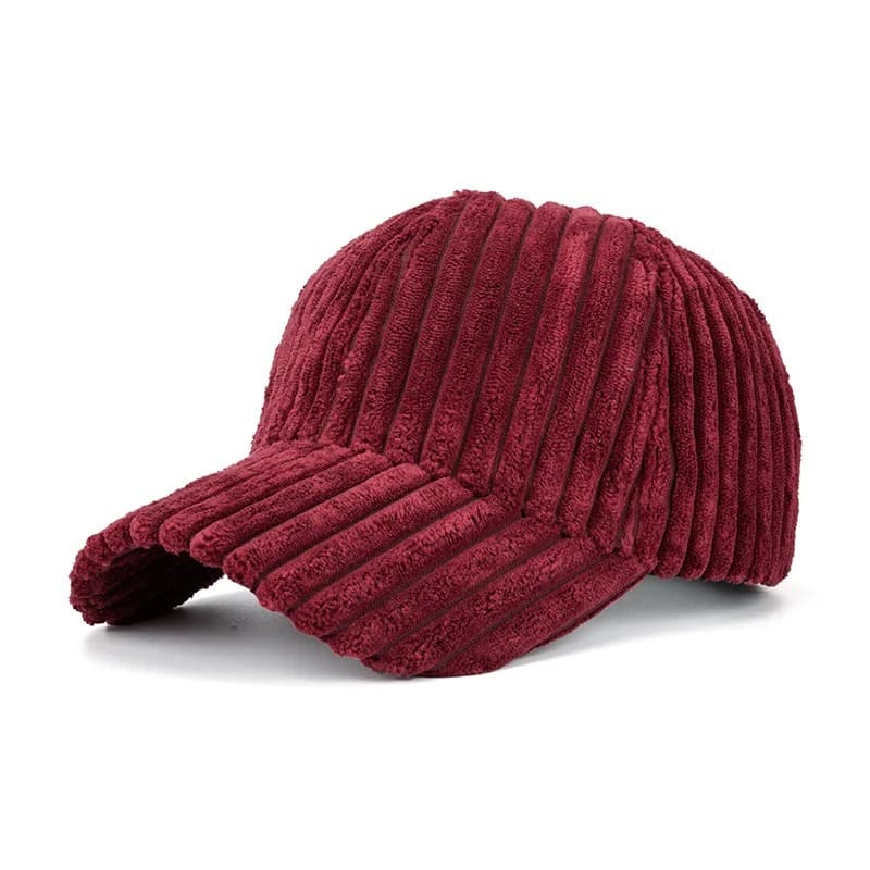 Casquette Bordeaux Côtelé en Velours