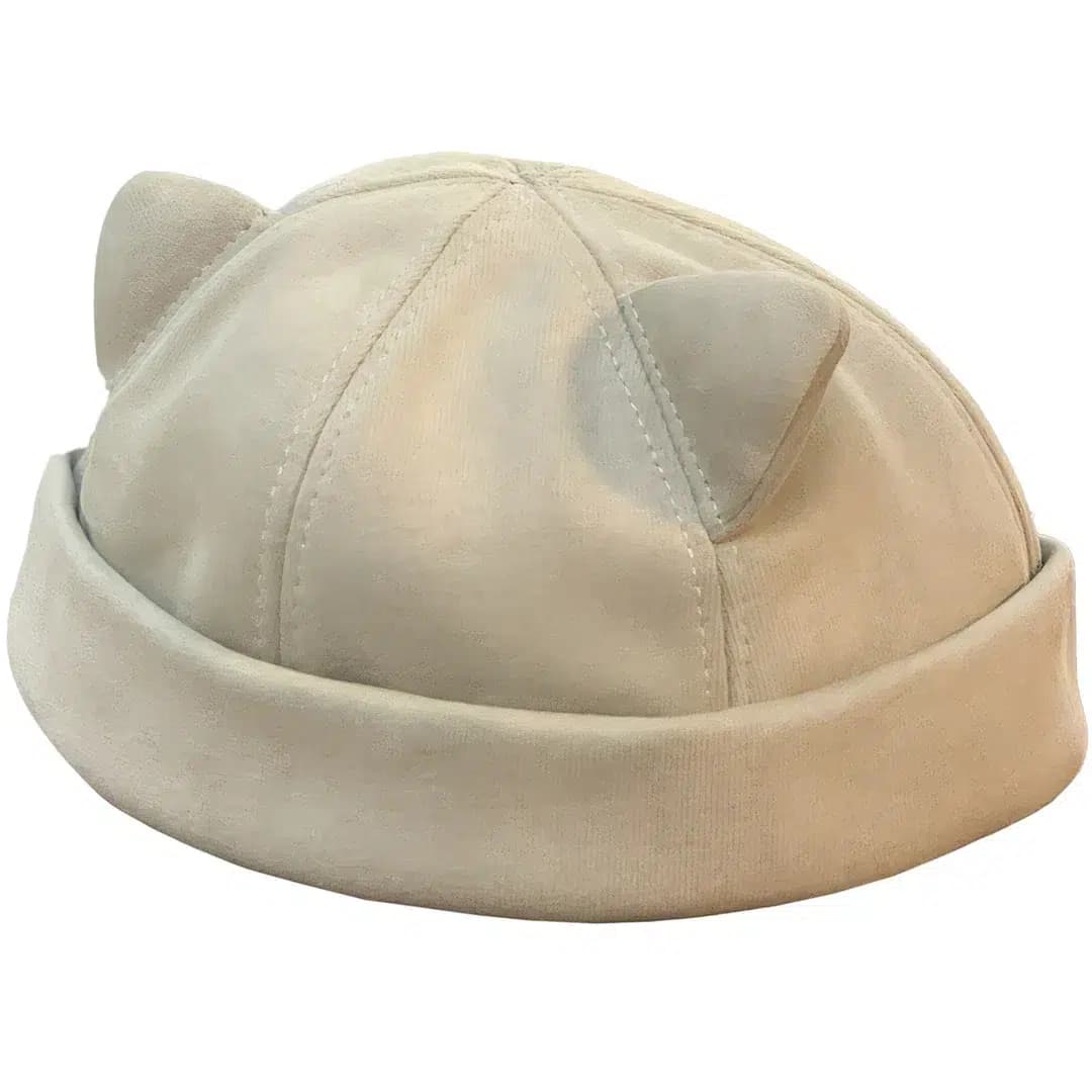 Casquette Docker Chaton (Couleur: Crème)