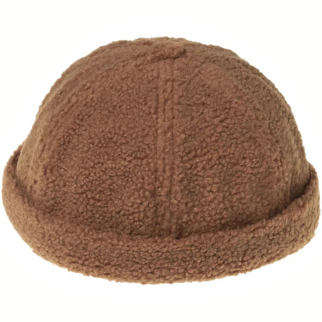 Casquette Docker Effet Laine (Couleur: Marron)