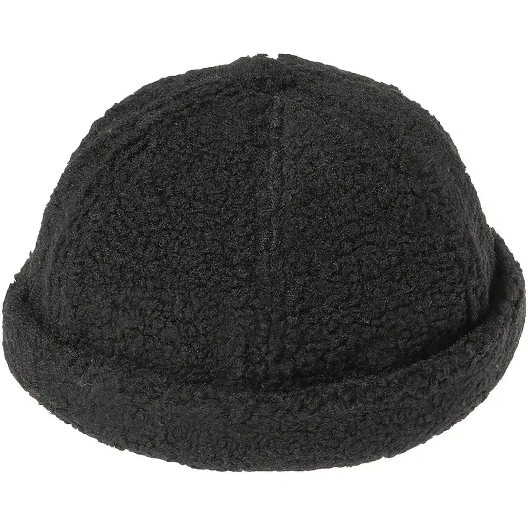 Casquette Docker Effet Laine (Couleur: Noir)