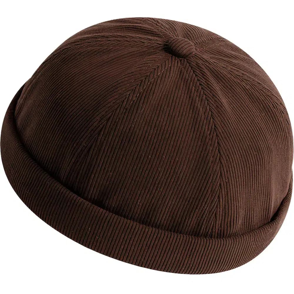 Casquette Docker En Velours (Couleur: Marron)