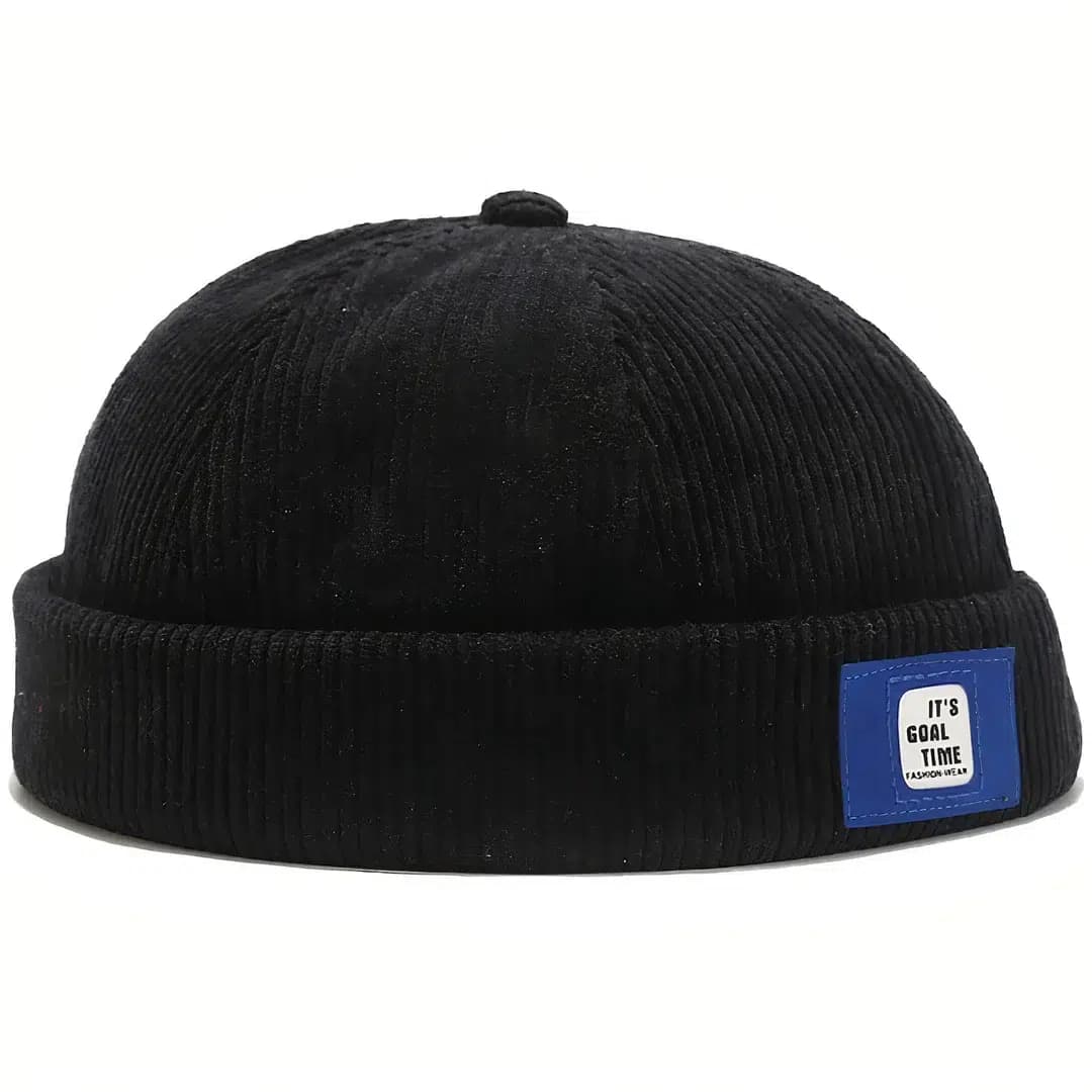Casquette Docker Velours Retro (Couleur: Noir)