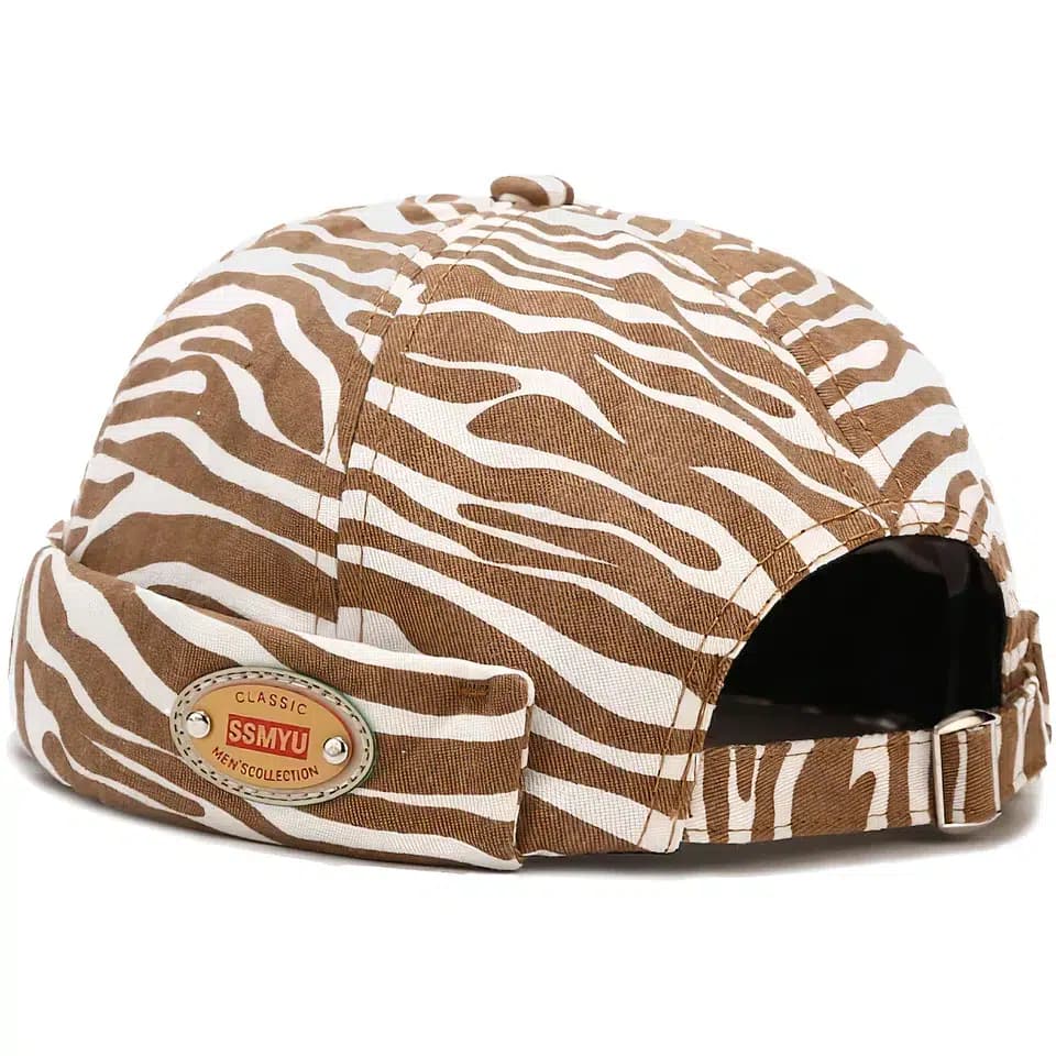 Casquette Docker Zèbre (Couleur: Marron & Blanc)