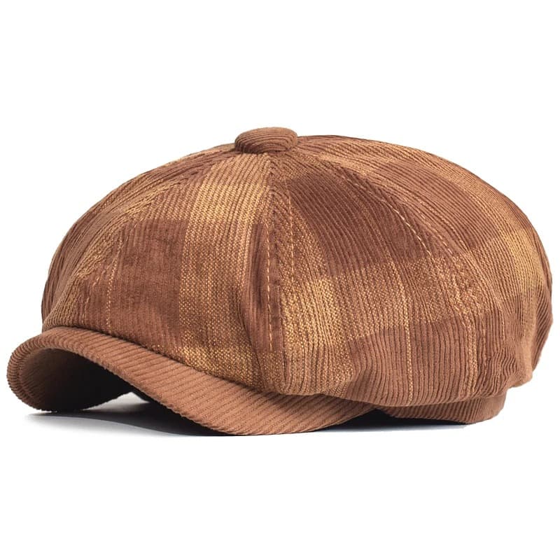 Casquette Gavroche à Carreaux (Modèle: Marron)