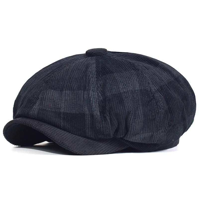 Casquette Gavroche à Carreaux (Modèle: Noir)