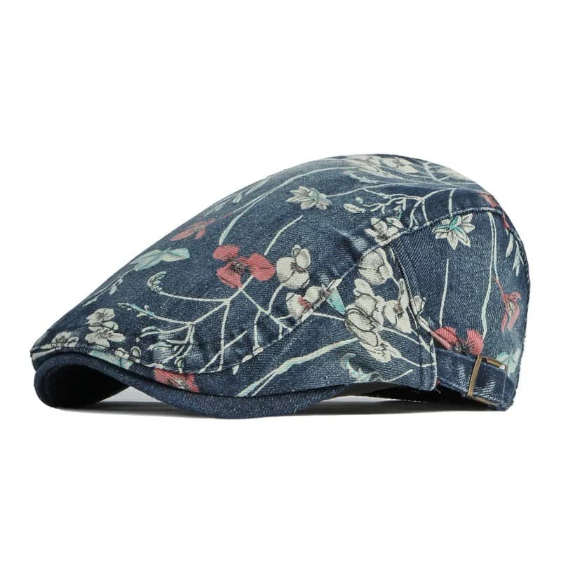 Casquette Plate à Fleurs (Modèle: Classique)