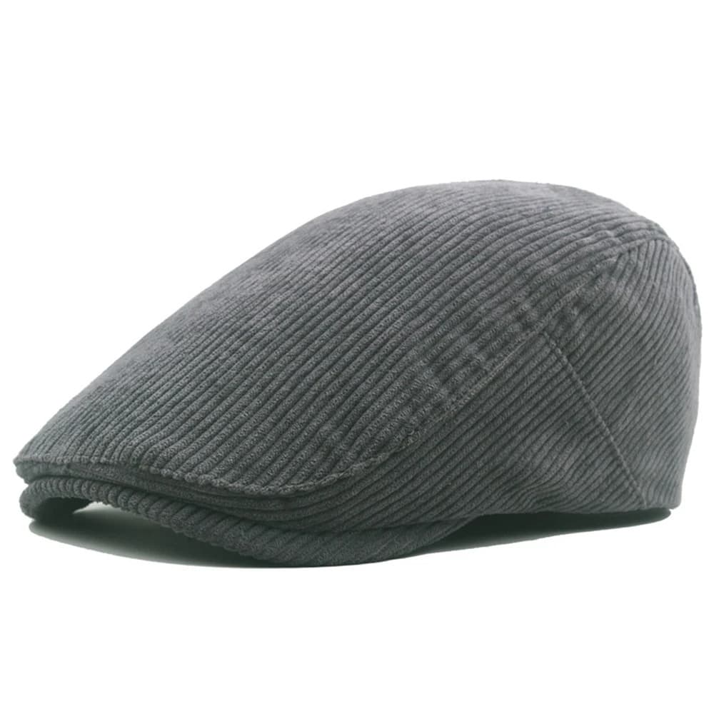 Casquette Plate en Velours (Modèle: Gris)