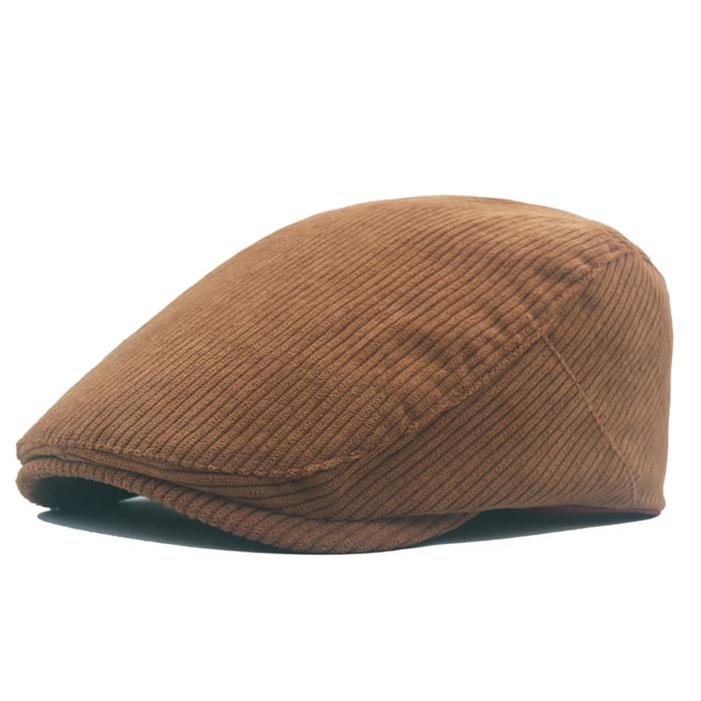 Casquette Plate en Velours (Modèle: Marron)