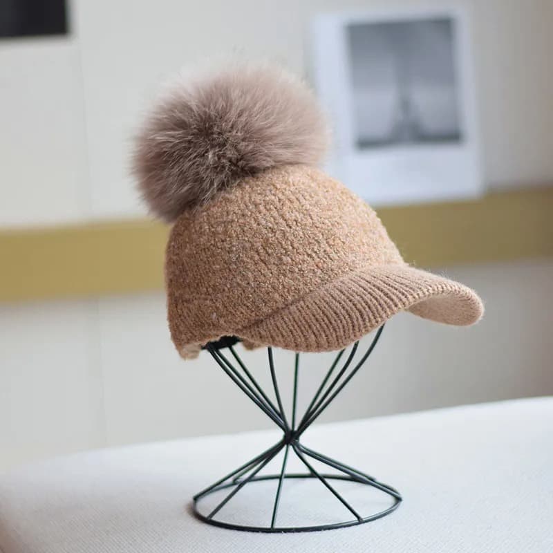 Casquette Pompon (Couleur: Café)