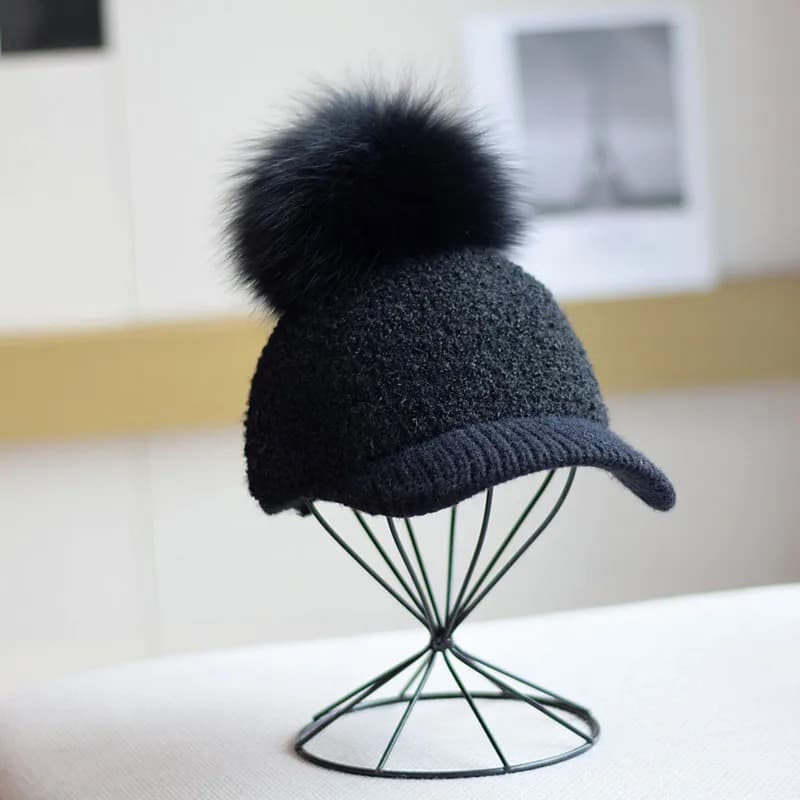 Casquette Pompon (Couleur: Noir)