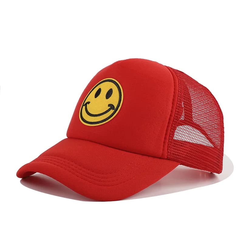 Casquette Smiley (Couleur: Rouge)