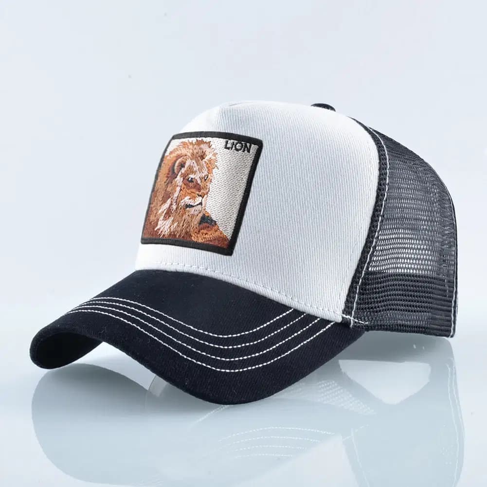 Casquette Trucker Lion (Modèle: Blanc)