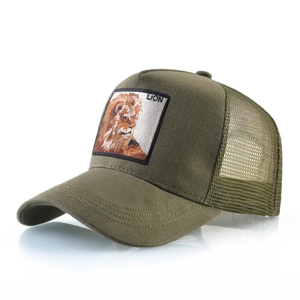 Casquette Trucker Lion (Modèle: Kaki)