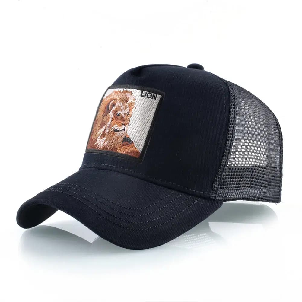 Casquette Trucker Lion (Modèle: Noir)