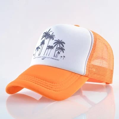 Casquette Trucker Palmier (Couleur: Orange)