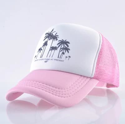 Casquette Trucker Palmier (Couleur: Rose)
