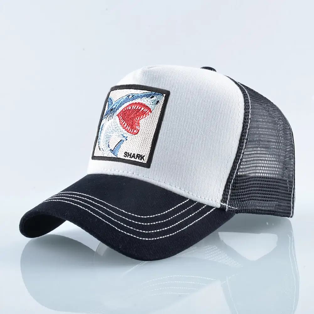 Casquette Trucker Requin (Modèle: Blanc)