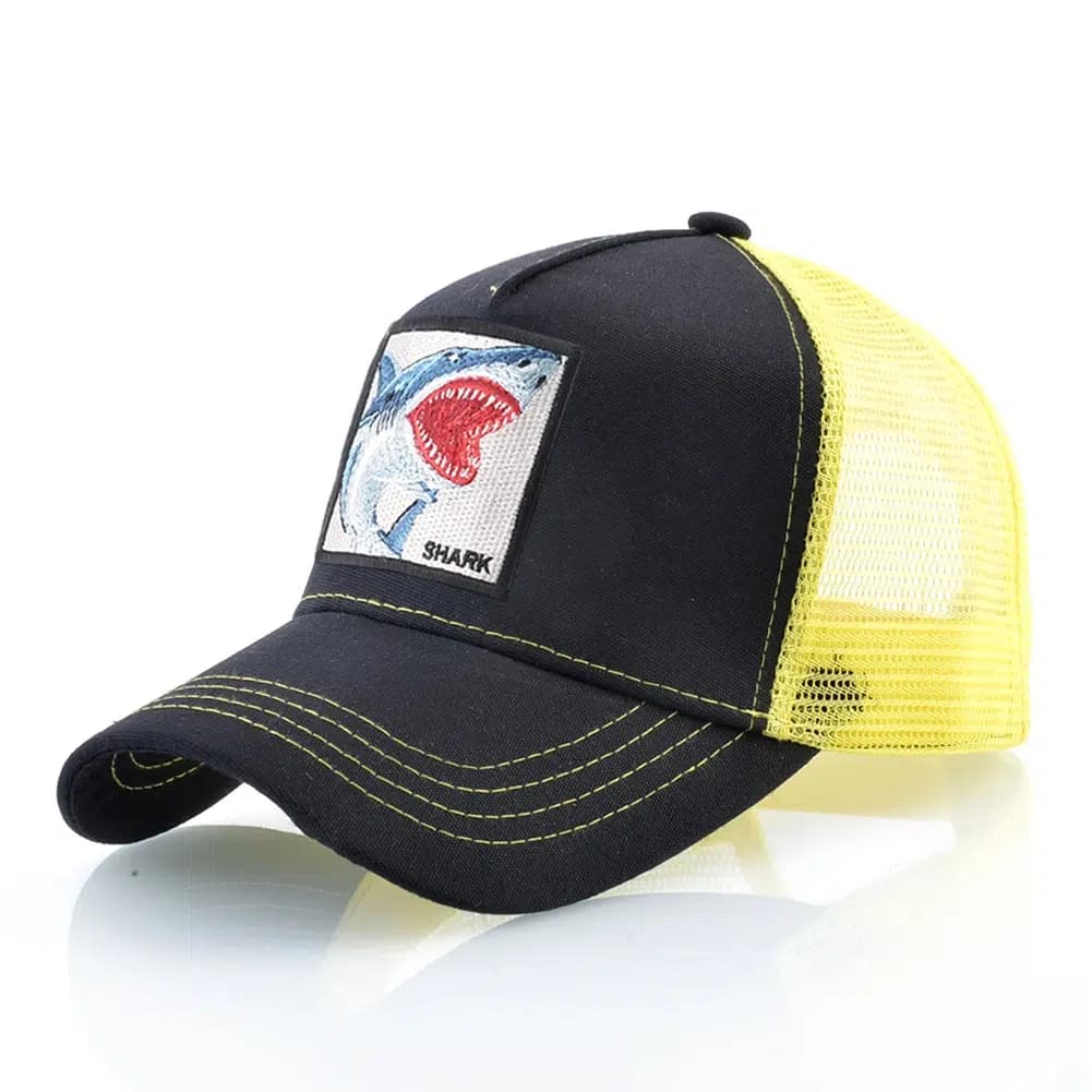 Casquette Trucker Requin (Modèle: Jaune)